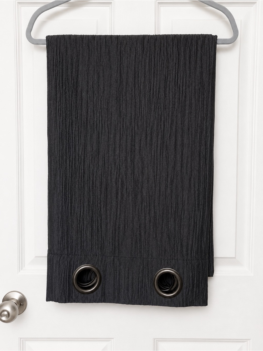 Black Textured Grommet Curtain 2 Panels (50x84)